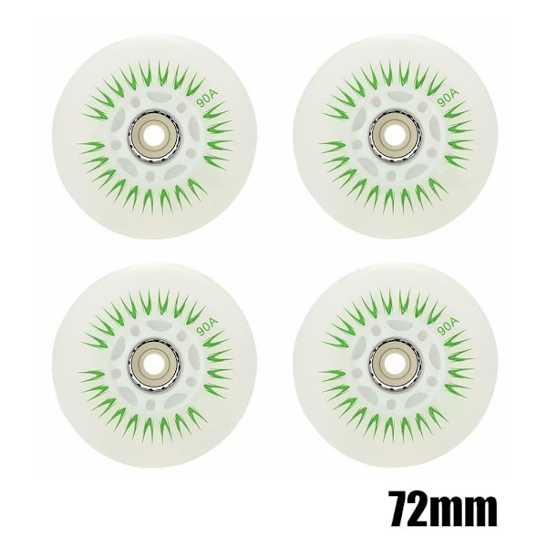 4 st Blinkande Inlineshjul 90A LED-belysning Skridskohjul 80 76 72 68 Röda 72mm Red