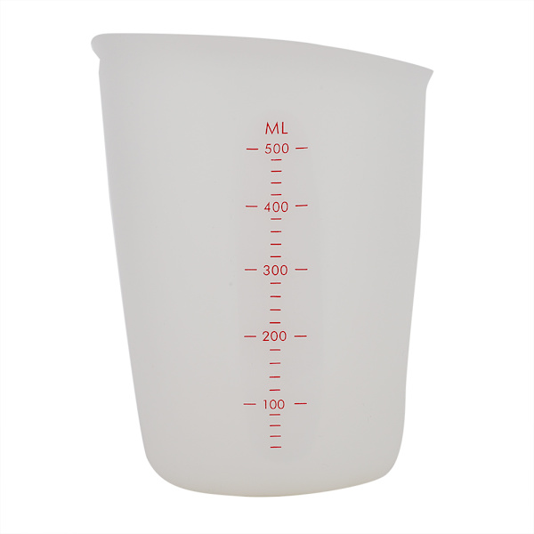 Läpinäkyvä Pehmeä Silikonimittakuppi Visuaalinen Puoliläpinäkyvä Maitokuppi (500ml)