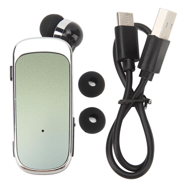 Uttrekkbare trådløse hodetelefoner Bluetooth 5.2 ørepropper Clip On øreklokker Komfortabelt headset for utendørs sport Kjøring Gradient Grønn