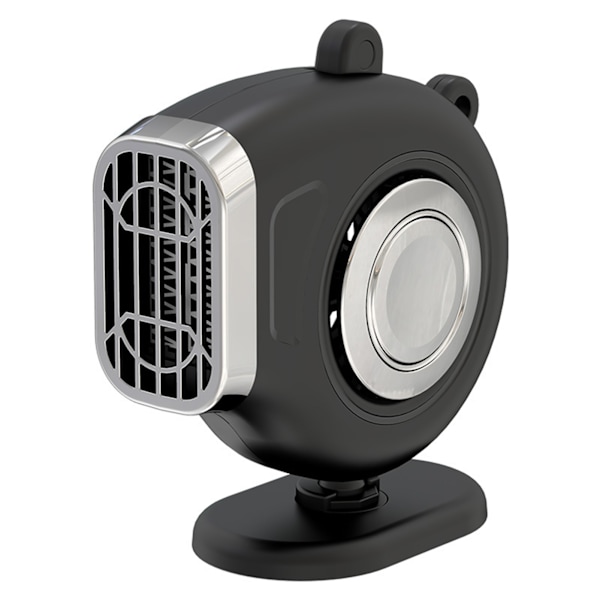 Bærbar Bilvarmer Sikker Energibesparende Selvklebende 360-Graders Roterende Bilvarmer 2 i 1 Defroster Avdugger Svart 24V black