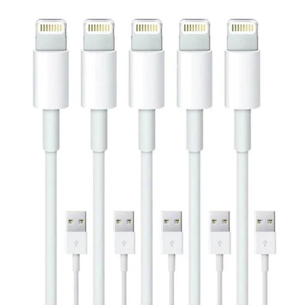 5-pack Lightning laddningskabel 13/12/11/xs/max/x/8/7/6/5se Vit