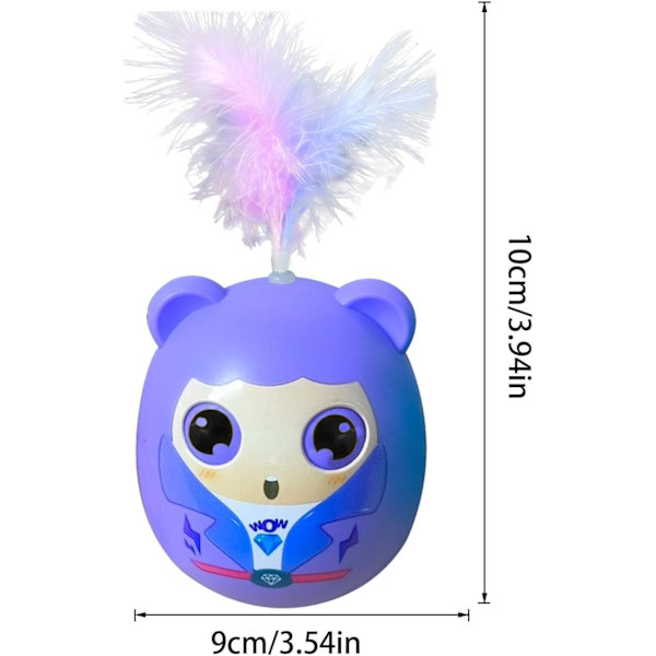 Kissalelu höyhenillä, kissan aktivointilelu, Interaktiivinen hauska kissanpentupallohöyhen, Creative Pet Supplies Teaser Toy sisä- ja ulkokäyttöön Purple