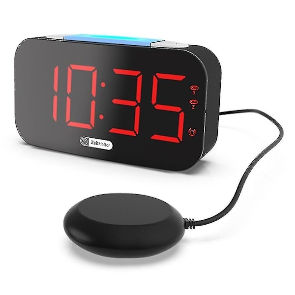 Loud alarm clock for heavy sleepers Vibrating alarm clock with bed shaker for the deaf and hard of hearing