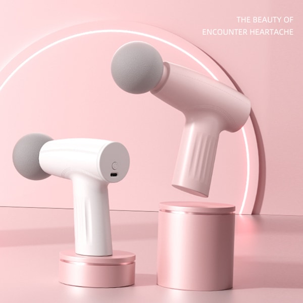 Mini Kannettava Fascia Lihashierontalaite USB-lataus Lihasten rentoutukseen kivunlievitykseen Pink