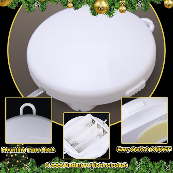 LED Muslim Ramadan -valoketju (25cm) - Ripustettavat koristevalot imukuppikoukulla Eid-juhlaan moon lock