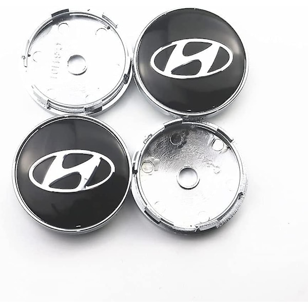 Pieces 60mm Hjulkapsler til Nav Bil Emblem Logo Kapsel til Solaris Ix35 I20 I30 I40 Hyundai Tucson Creta