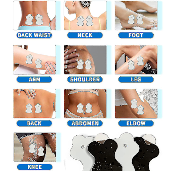 20 stk kompatible med Omron Tens Unit erstatningsputer, gjenbrukbare puter, 10 par [redusert!!! Ny utgave]