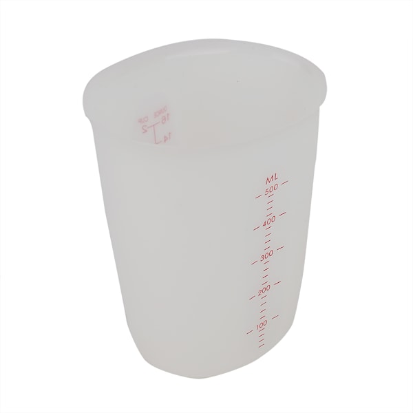 Läpinäkyvä Pehmeä Silikonimittakuppi Visuaalinen Puoliläpinäkyvä Maitokuppi (500ml)