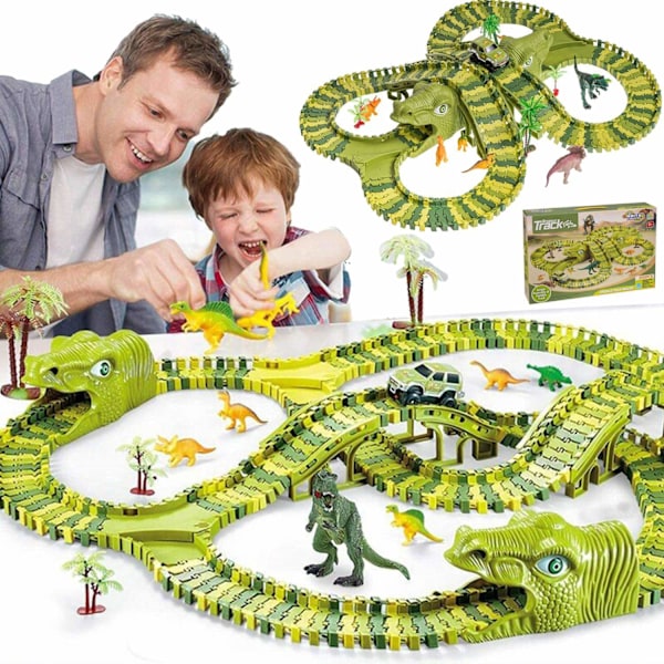 Stor bilbana för barn - Dinosaurie Green Green