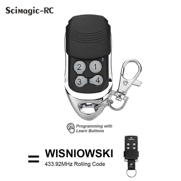 Wisniowski Fjärrkontroll 433mhz 4ch Rullande Kod Grindöppnare för Garageport 433.92 Pilot Wisniowski Kommandokontroll Senaste