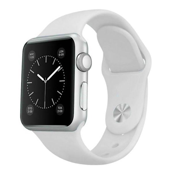 Silikon klokkearmbånd kompatibel med Apple Watch, 38/40mm, Hvit