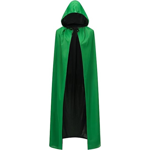 Vendbar Frakke til Kvinder, Stående Krave Frakke til Børn, Sort og Rød Frakke med Hætte, Lilla Frakke, Halloween Julekostume Sort Grøn Black Green 150cm