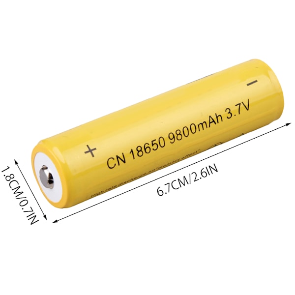 pcs 3,7V Volt 9800mAh Li-ion Litiumbatterier 18650 Oppladbare Batterier for Lommelykt Hodelykt Powerbank