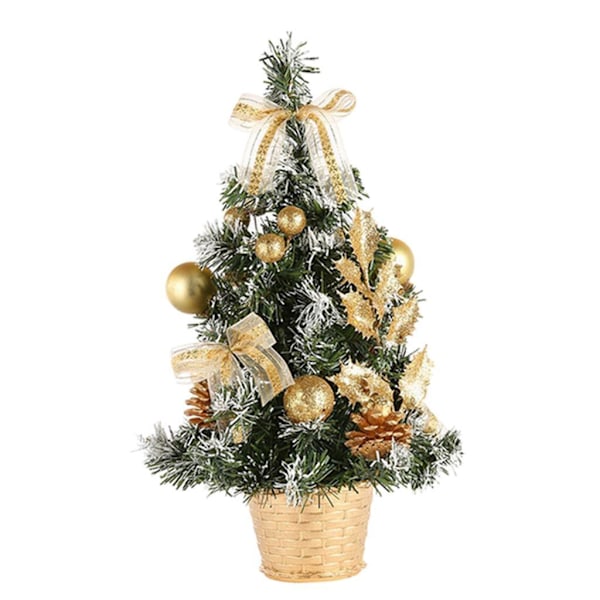 1/2 sød juletræ med kugle hjem indretning gylden 20cm Golden 20cm 1 Set