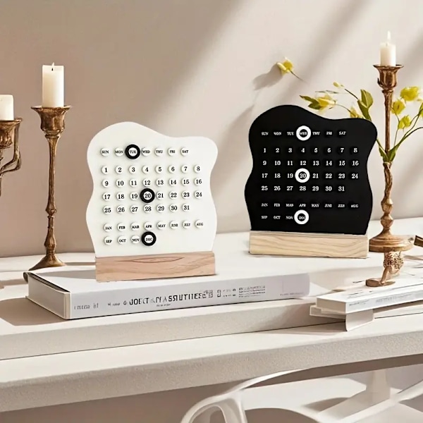 1 st/trä DIY skrivbordskalender, kreativ kontorsdekoration, perfekt för daglig planering