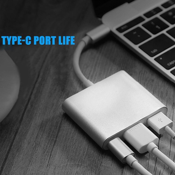 USB-C HUB Adapter Typ-C till USB HDMI-kompatibel 4K Adapter Conne
