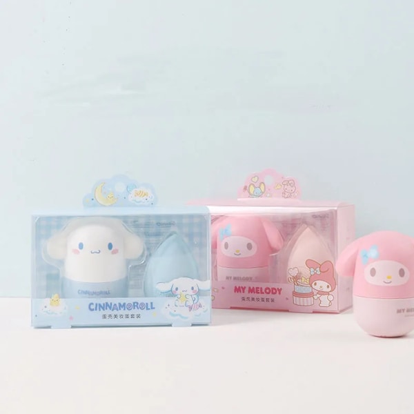 Tecknad Sanrioed Kawaii Cinnamoroll Skönhetsägg Miniso Flicka Hjärta My Melody Sminkpuff
