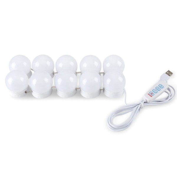 10 LED Sminkespeil Lys Dimbar LED Vegglampe Sminkespeil
