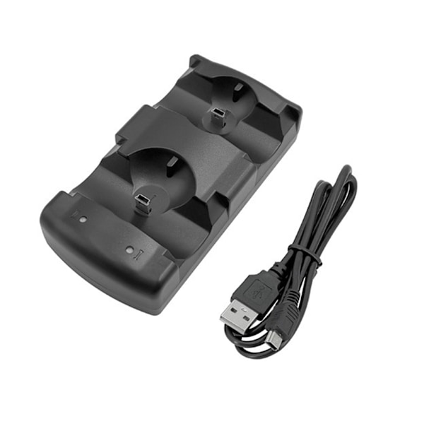 Ladestasjon for Playstation 3-kontrollere, 2 i 1 ladestasjon med LED-indikator, kompatibel med Playstation PS3/MOVE-kontrollere