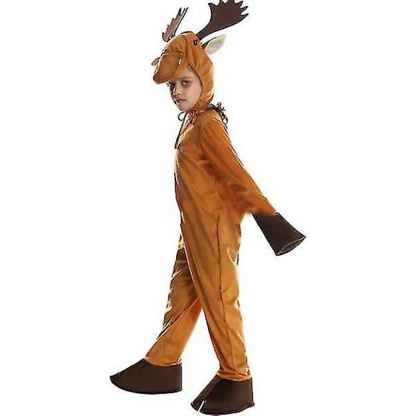 Barn Hjortedrakt Reinsdyr Kostyme Onesie Jul Cosplay M