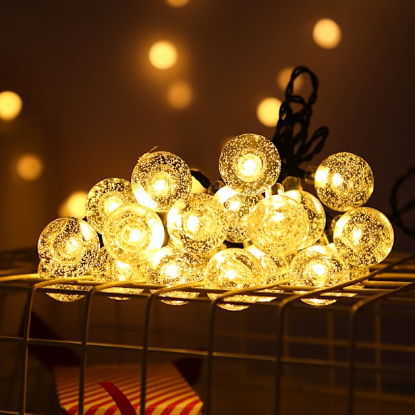 Aurinkokennovalot 6,5 m 30 LED-kristallikupla vesipisara ulkokoristevalo puutarhavalaistus kuvan mukaisesti as shown (2.5CM bubble ball) solar