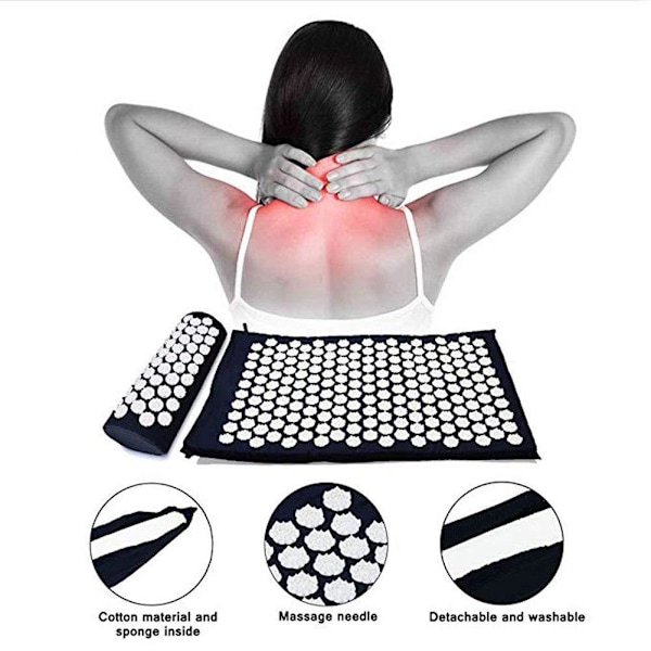 Piikkityyny + piikkialusta hyvinvoinnin lisäämiseksi - Spikepillow Black Black