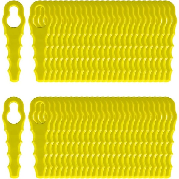 Pakke med 50 erstatningsblader kompatible med Ryobi Edger dobbelhode taggete blader RAC155RAC157RAC158