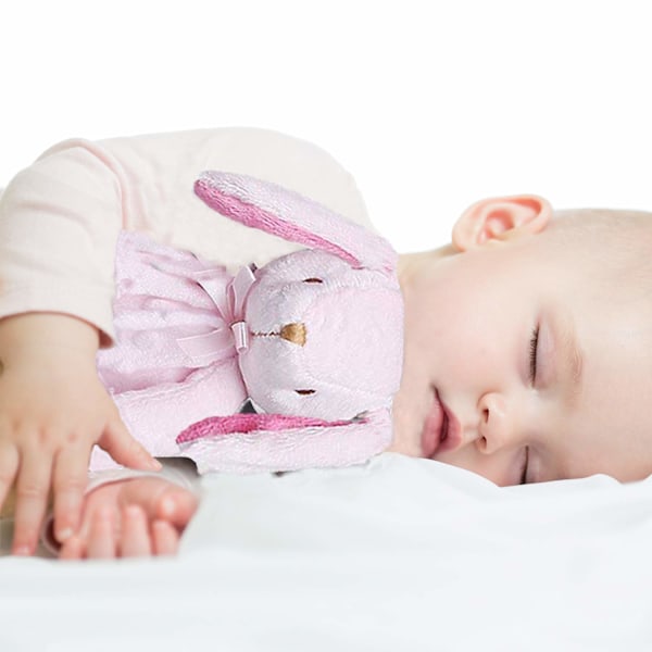 Til babyer Kanin Tryghedsklud Babypige Gaver Nyfødt Blød Pink Kæleklud til Spædbørn og Småbørn Krammelegetøj Udstoppede Dyr, Pink 40 cm
