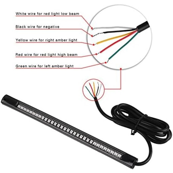 48 LED bremselygter passer til motorcykel, bil, cykel med 12V lys, 2 stk