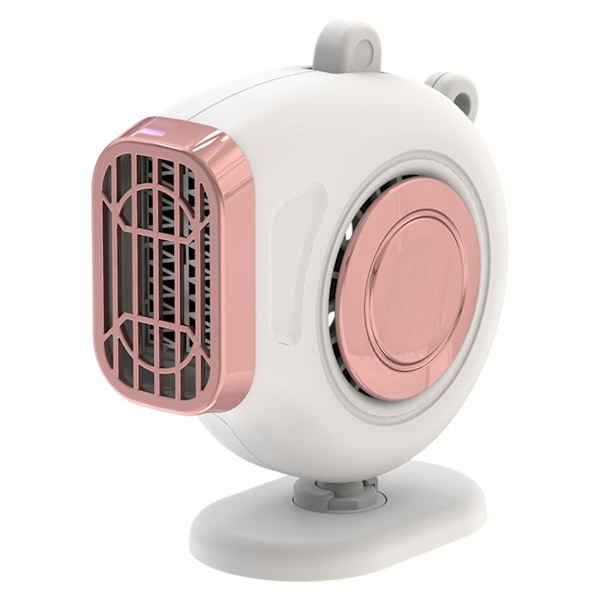Bærbar Bilvarmer Sikkerhet Energibesparende Selvklebende 360-graders Roterende Bilvarmer 2 i 1 Defroster Avdugger Hvit og rosa 24V White and pink