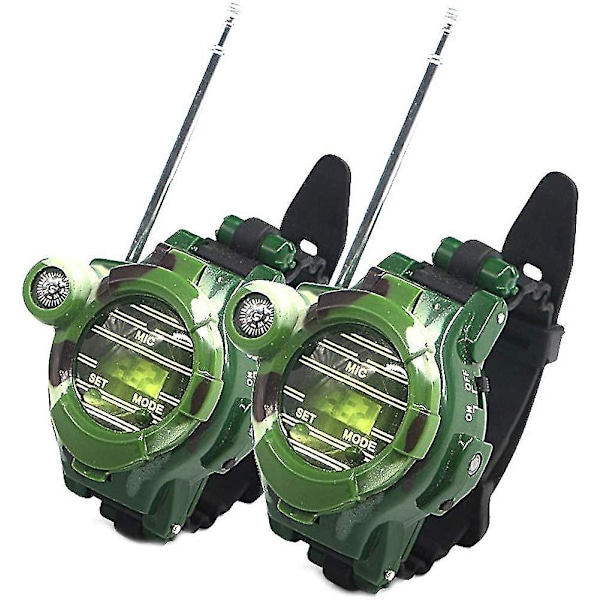 2 stk. Walkie Talkies-ure til børn, lang rækkevidde, tovejsradio, camo