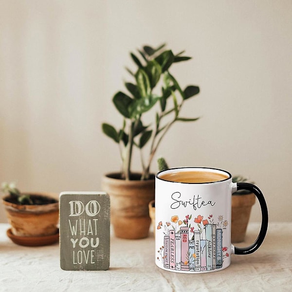 Taylor Swift album kaffekop til sangerfans, tekop merchandise til Swiftie kvinder og piger