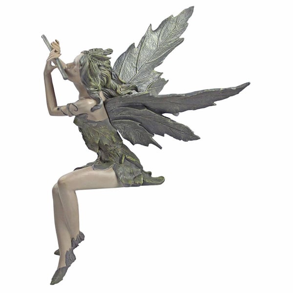 West Wind Fairy Siddende Have Statue, 7,6 tommer, Pol