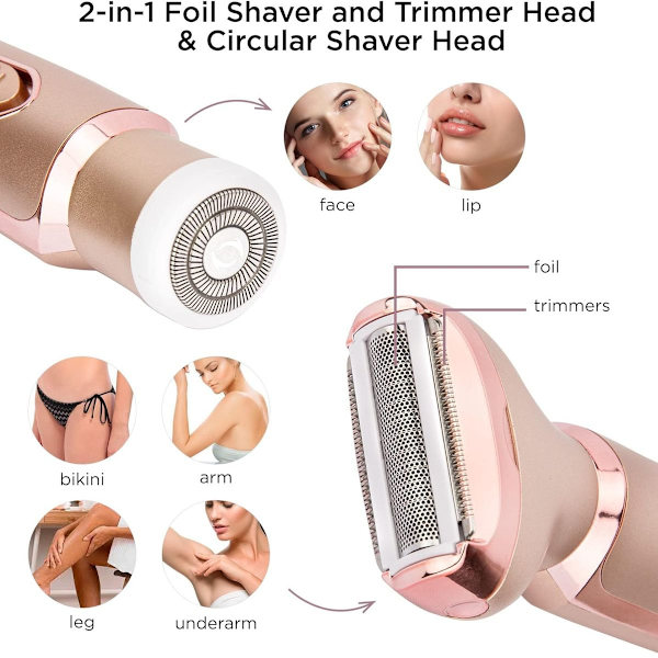 Sähköinen parranajokone naisille 2-in-1 Lady Razor Kannettava Ladattava KLB