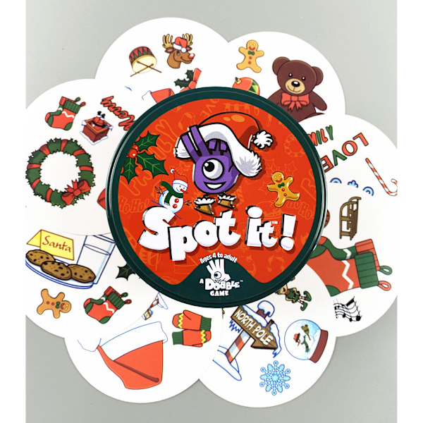 Engelska kort \"Hitta skillnaden\" - sällskapsspel för föräldrar och barn Christmas