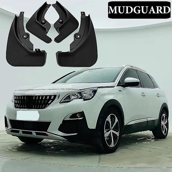 Bil Styling Stänkskydd för Peugeot 3008 Mk2 Gt 2017 2018 2019 2020 2021 Stänkskärmar Splash Guards Mudguards 4st Fram Bak