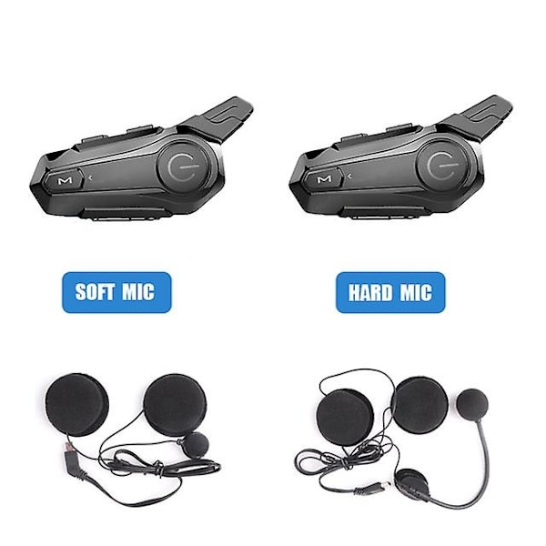 2 st Bluetooth Intercom Motorcykel Halvhjälm Bluetooth Headset för 2 Förare Intercomunicador Wirel-WELLNGS