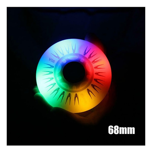 4 st Blinkande Inlineshjul 90A LED-belysning Skridskohjul 80 76 72 68 Flerfärgade 68mm Multicolor