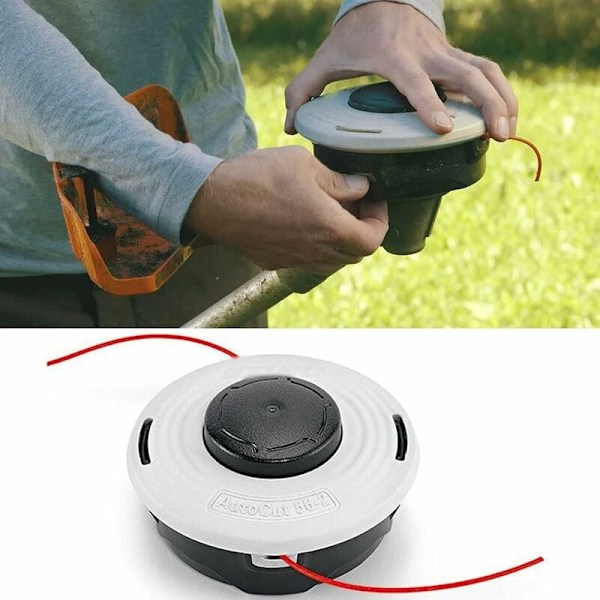 Trimmeripää Stihl Autocut 46-2 -trimmeripäähän FS160 260 FS310 FS360 FS410 FS450 FS460, musta+valkoinen