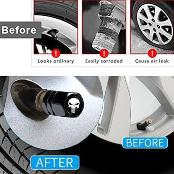 Metalliset autonrenkaan venttiilin hatut, yhteensopivat Maserati Quattroporten, Ghiblin, Levanten kaikkien mallien kanssa, ilmaventtiilin hatut, muotoilukoriste【mo】 suit for Skull