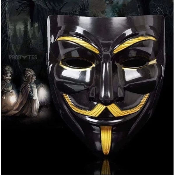 Halloween Vendetta-maske, Masquerade Carnival-maske Unisex Voksenfest Tilbehør Cosplay Black