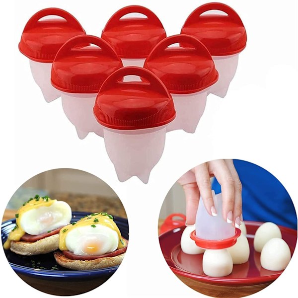 Silicone Egg Cooker, 6 pcs Silicone Egg Cooker, Egg Cooker Light Egg Cooker Egg Cup Food Grade Silica Gel BPA Free, Cook Eggs Without Shell