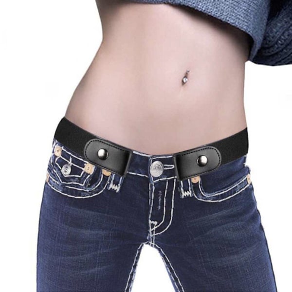 2 stycken ny smal elastisk osynlig bälte enkel lat bälte tjockt elastiskt bälte (svart 100cm){DH}