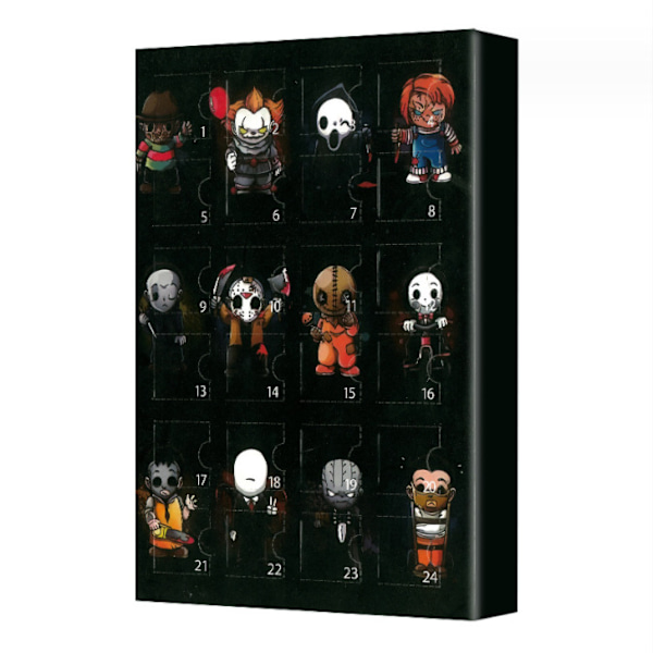 Julklappshitt 2023 Halloween Adventskalender med 24 Smycken Nedräkning Blind Box Leksaker-sfsssc Halloween 24 3D Dolls Model C