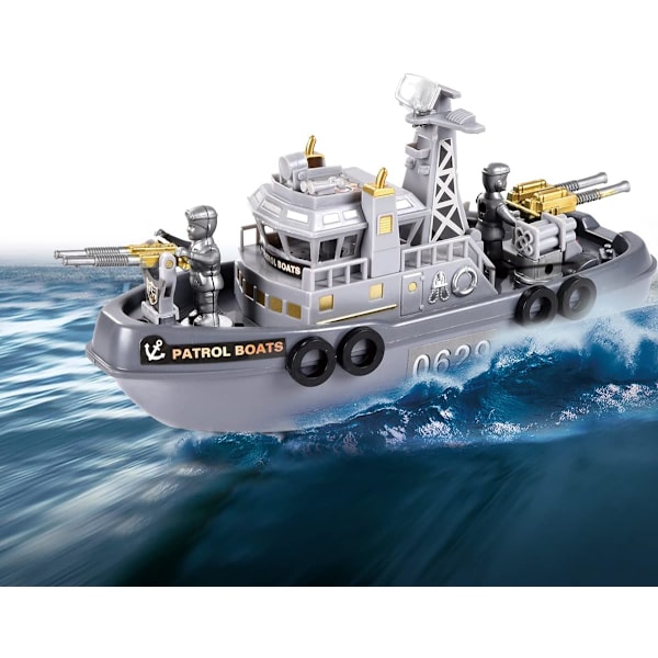 Pool Warship Leksaksbåt Badleksaker - Barnleksaksbåt, Stor Krigsfartyg Flygplan