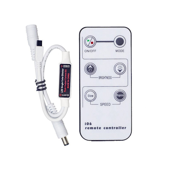 6-Knapps IR-fjärrkontroll, trådlös fjärrkontroll, 5V/12V/24V 6A, minikontroller, kontroller för enfärgade (monokroma) SMD LED-strips