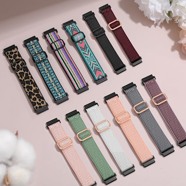 12-pak Stretchade Remme til Galaxy Watch 7 6 5 4 40mm 44mm, Galaxy 5 Pro 45mm, 6 Classic 47mm 43mm, 4 Classic 46mm 42mm, Active