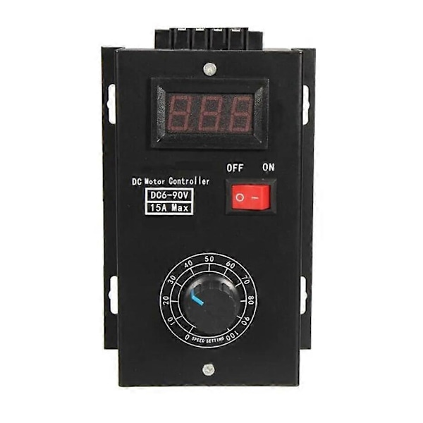 DC 6-90V PWM DC Motorvarvtalsregulator PLC 15A Guvernör Volt Display