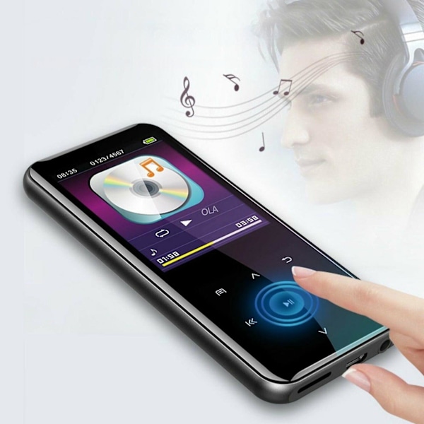 Bluetooth MP3-spelare med högtalare, FM-radio, förlustfri ljud, 16 GB