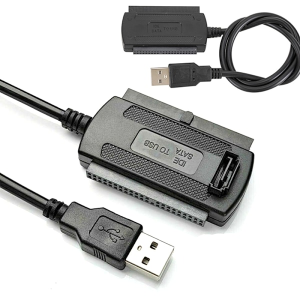 USB 2.0 til IDE-adapterkonverterkabel for 2,5 3,5 tommers harddisk Black